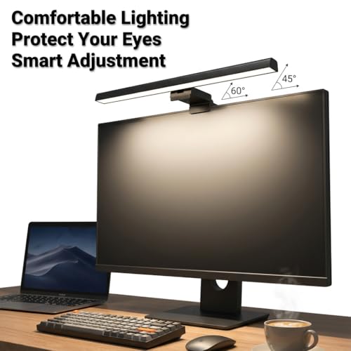 Image of Computer Monitor Light Bar with 60M Auto-Off Timer, Stepless Dimming & 3 Color Modes, Eye-Caring Screen Bar with Asymmetric Optics, CRI>80 USB Powered LED Reading Lamp for Office /Home /Dorm