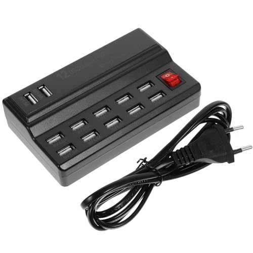 Cargador múltiple USB de 12 puertos Kisangel con carga inteligente para tabletas y móviles