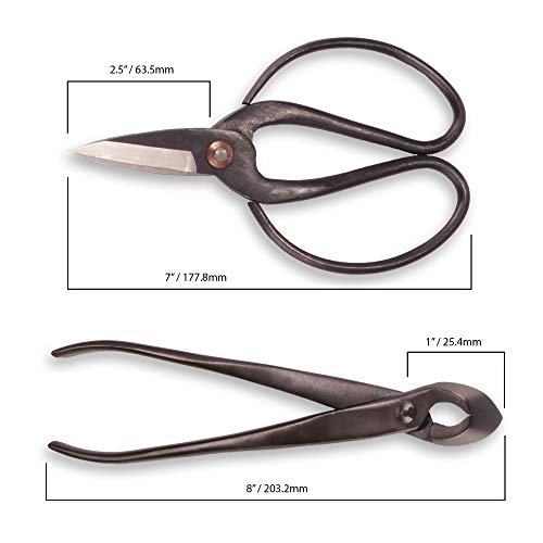 Bamboomn Bonsai Basics Set - 8" Concave Cutter, 7" Heavy Duty Shear #TOP6