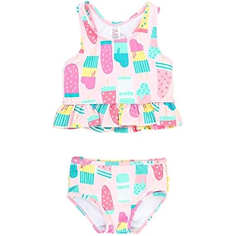 RuffleButts® Girls Ice Cream Social Peplum Tankini - 4T Cover
