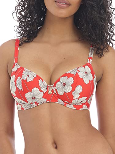 Freya Top de bikini de playa de hibisco, Sunset, 85D