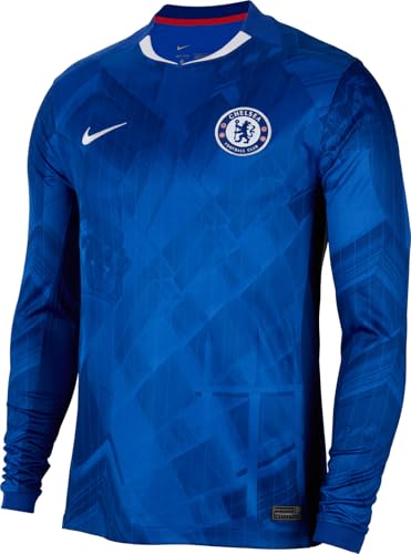 Chelsea FC 2025/26 Stadium Home Nike Maillot de Football à Manches Longues avec Technologie Dri-FIT pour Homme HV9258