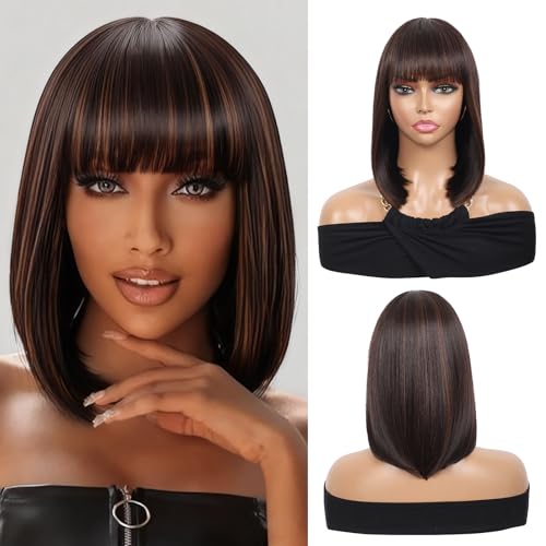 Kalyss Bob Wigs for Women Short Straight Bob Wig with