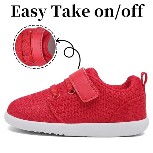 Nihaoya Red Baby Shoes Girl Walking Tennis Sneakers Toddler Athletic Running Shoe Mesh Fashion Size 6-12Months thumb #1