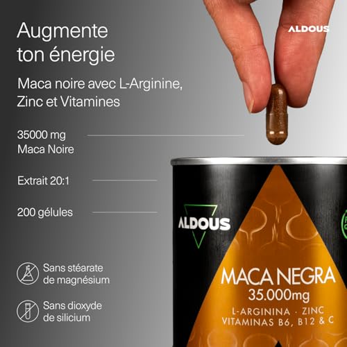 Maca Noire 35.000 mg Aldous Extra Forte 200 gélules - 2