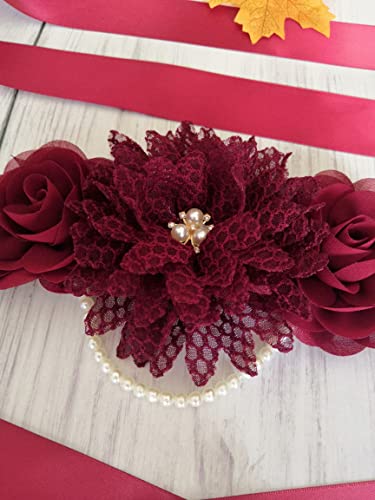 Women Sash Belts for Dresses Flower Sash Belts for Women Wedding Pearl Sash Belt for Dress Baby Shower Sash2