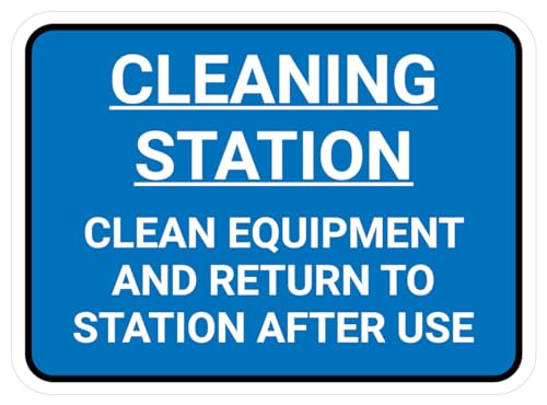 Mxitataxl Cleaning Station - Clean Equipment And Return Rectangular - Floor Sign Facility Signs...