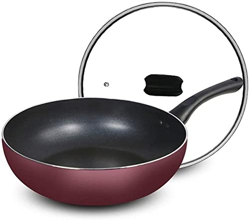 Wok Pan, Wok antiadherente con tapa, fondo plano, aluminio fundido miniatura 3