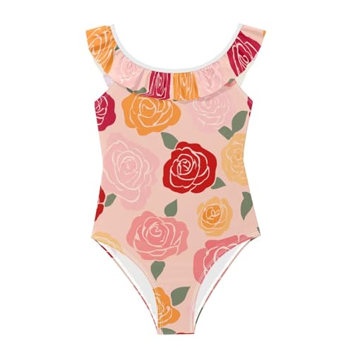 Maillot de bain fille floral rouge séchage rapide maillot plage piscine