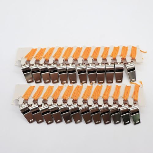 12 silbatos de acero para árbitros y entrenadores con diseño ligero y cuerda miniatura 7