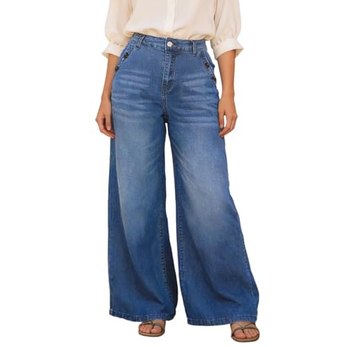 Jean à jambes larges femme confortable pour affiner la silhouette sans serrer