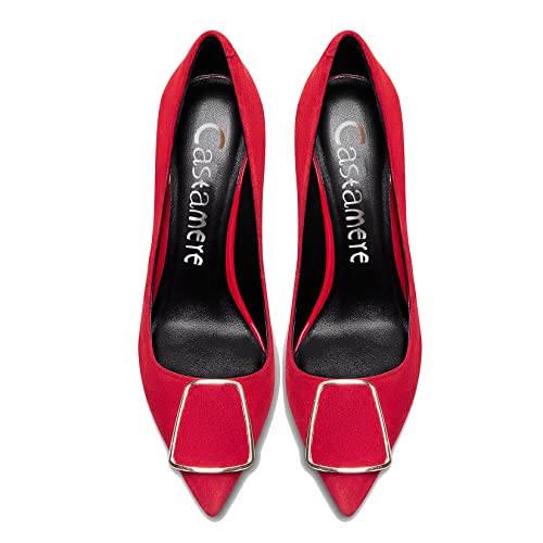 Castamere Women Stiletto High Heel Close Pointed Toe Pumps Slip-on Party Office Dress Cute Classic Shoes 3.3 Inches Heels4