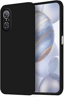 جراب ناعم متوافق مع هواوي نوفا 9 SE، 6.78 بوصة، مصنوع من السيليكون والبولي يوريثين المقاوم للحرارة السائل مضاد للخدش من هونلين، أسود