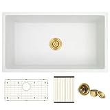 MILOSEN White Undermount Kitchen Sink, 3...