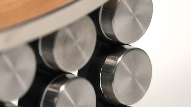 Portaspezie Da Cucina Relaxdays - 12 Barattoli Vetro, Spargispezie, In Metallo E Legno