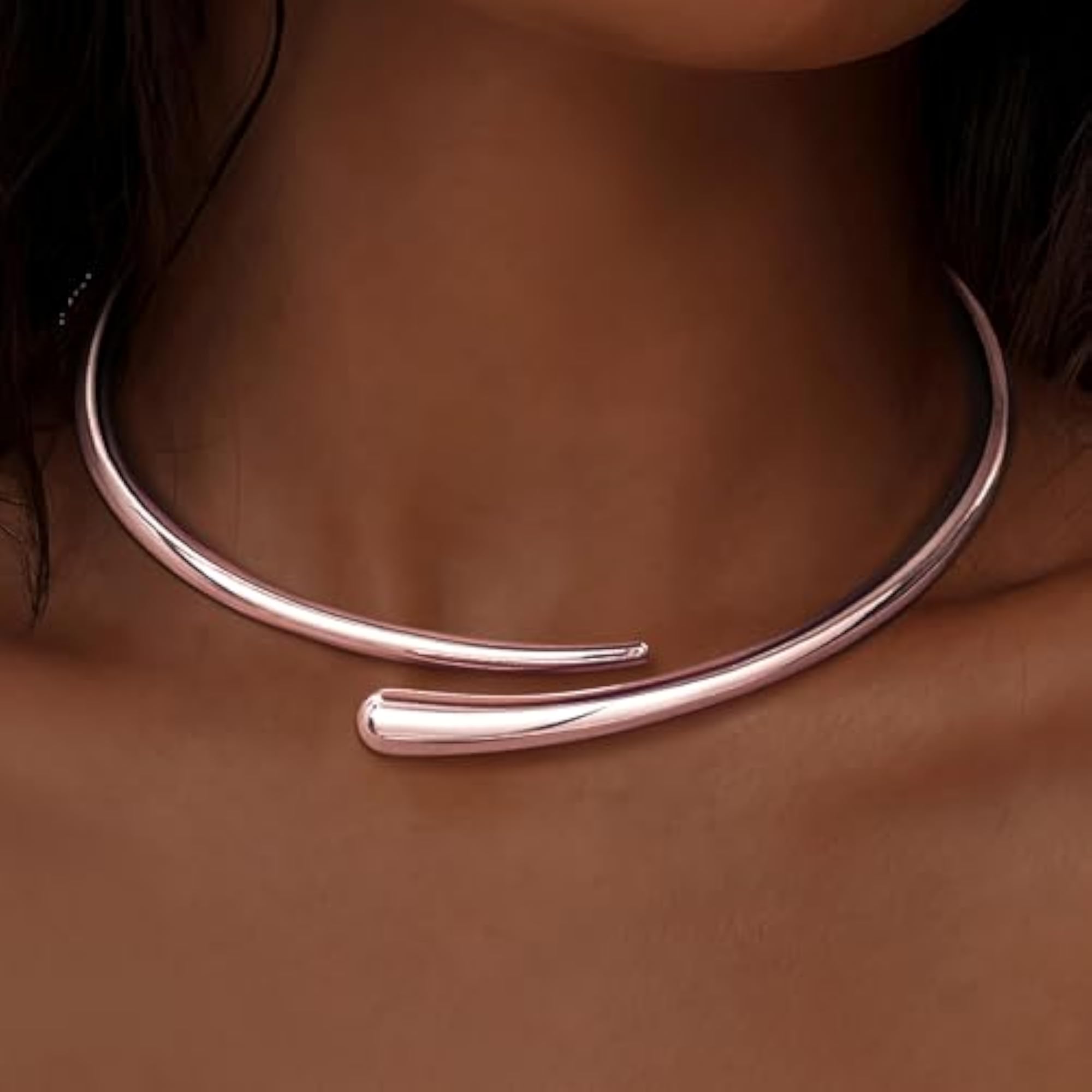Women's Statement Teardrop Open Cuff Choker Necklace