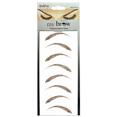 Godefroy Medium Brown Temporary Eyebrow Tattoos Full Brow