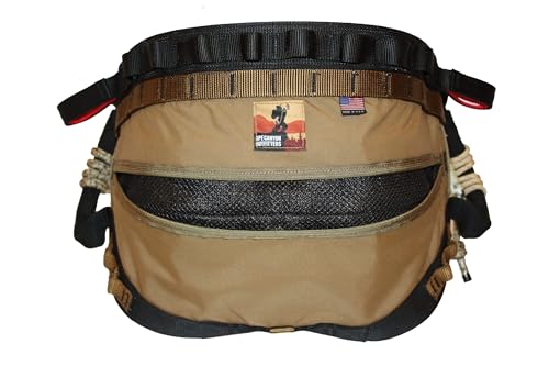 Ape Canyon Outfitters ACO Wood Deluxe Saddle Coyote - 42" Adjustable Bridge - Made in US (Large- 38″-44″ Waist)
