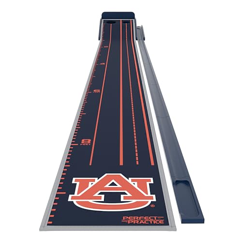 PERFECT PRACTICE Putting Mat Collegiate Edition - Auburn Univ. - Indoor Golf Putting Green with 2 Hole for Practicing at Home or in The Office - Gifts for Golfers - Golf Accessories for Men