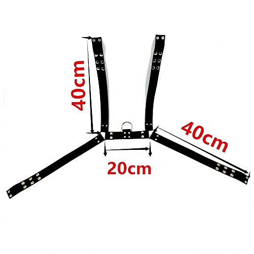 Goobester Mens Chest Strap Leather Harness Adjustable Buckle Features Leather Bondage3