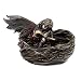 Top Collection Fairy Sleeping in Bird Nest Statue- Mythical Fairy Sculpture in Premium Cold Cast Bronze-2.5-Inch Collectible Fantasy Creature Figurine