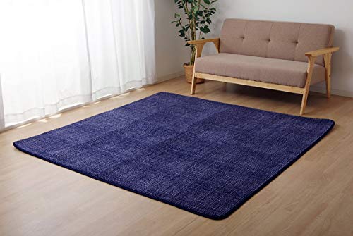 イケヒコ・コーポレーション ラグ マット カーペット 正方形 ノート 約185×185cm ネイビー 無地 なめらか #5705529