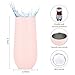 Lifecapido 8 Pack Insulated Stainless Steel Tumblers, 12oz Stemless Flutes, Insulated Champagne Glass for Wedding Party Bride Shower Gifts, 7 Pink 1 White