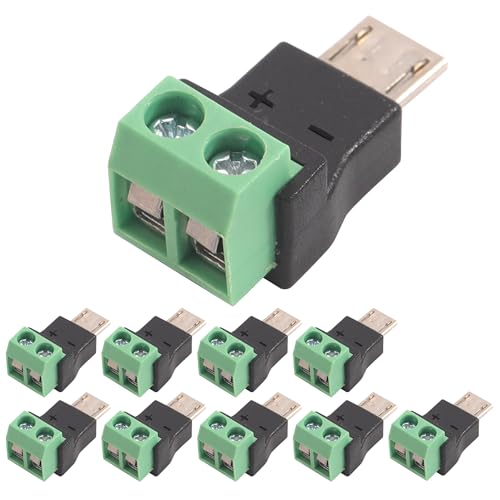 Adaptateur micro USB mâle pour charger sans soudure via terminal à vis