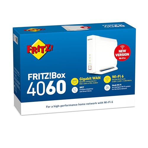 Box 4060 Edition International, Router Wi-Fi 6 Tri Band Fino A 6.000 Mbit, S, Wan A 2.5 Gb, 3X Lan Gb, 1X Usb, Access Point, Mesh, Base Dect, Media Server, Interfaccia In Italiano, Bianco - Powerline - Immagine 5
