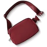 TOBVZOO Belt Bag Fanny Pack Crossbody Bags for Women Men, Everywhere Belt Bags with Adjustable Strap, Unisex Mini Fashion Waist Packs (DarkRed)