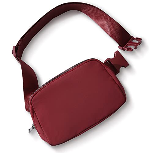 TOBVZOO Belt Bag Fanny Pack Crossbody Bags for Women Men, Everywhere Belt Bags with Adjustable Strap, Unisex Mini Fashion Waist Packs (DarkRed)