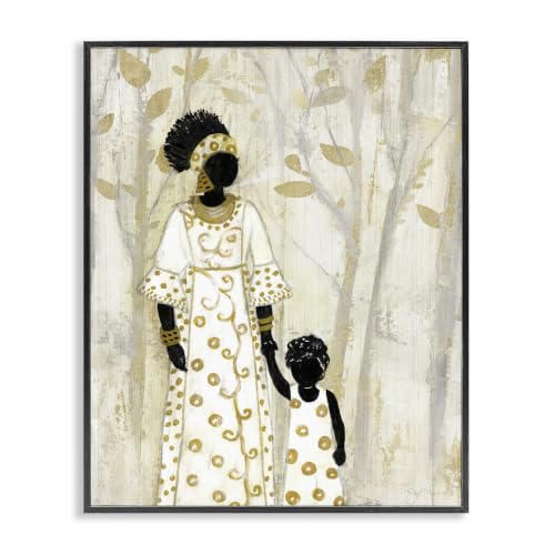 Mother and Child Forest Handholding, 11 x 14 Inch Framed Giclée Print