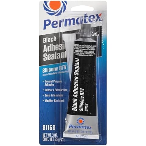 Permatex 81158 Black Silicone Adhesive Sealant, 3 oz. Tube, Pack of 1 Cover
