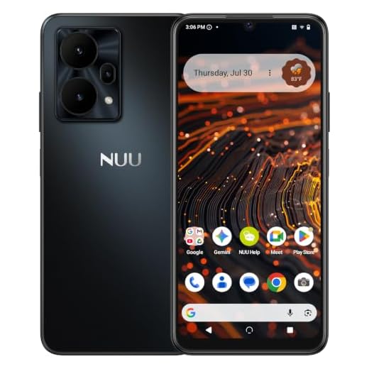 NUU X10 5G Unlocked Smartphone, Android 16, 128GB, Major Carriers, Black