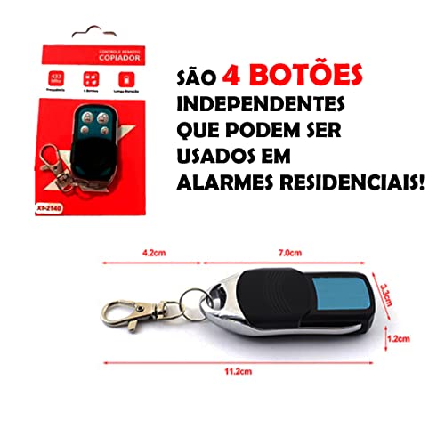 Controle Remoto Duplicador Clonador E Copiador De Alarme Carro Veículo Motor Portão Porta Eletrônico