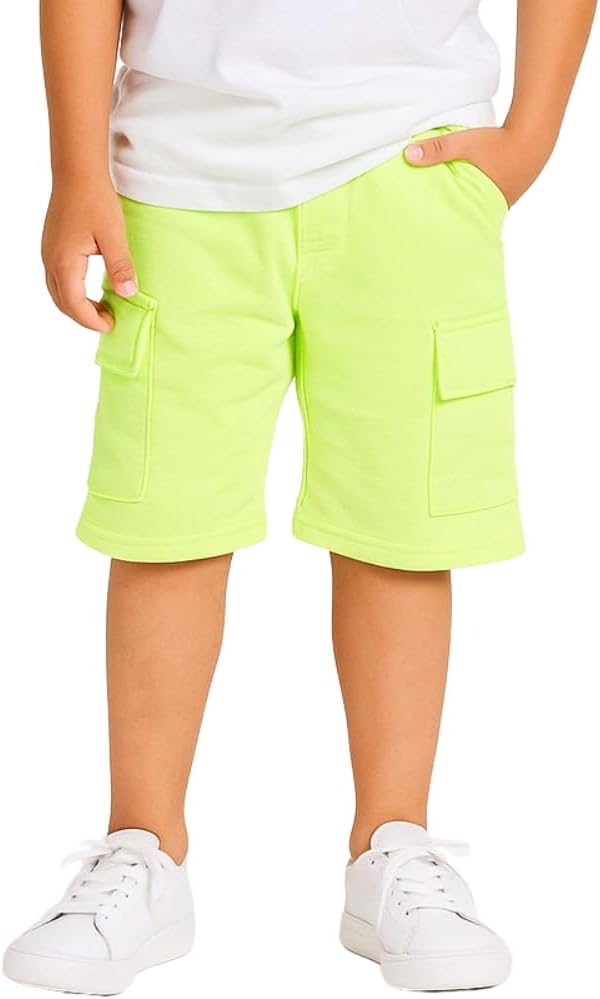 Bermuda Infantil Menino Moletinho com Bolsos Cargo Neon