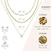 CHESKY Layered Necklaces for Women Trendy, Dainty 14K Gold Plated CZ Pendant Necklace Paperclip Rope Chain Necklace Gold Jewelry Set for Women Gifts