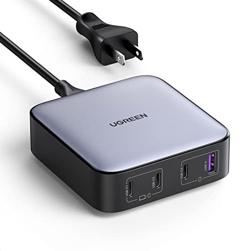UGREEN 100W USB C Charger, Nexode 4 Ports USB C Charging Station, GaN Desktop Charger Compatible with MacBook Pro, iPhone 14/14 Plus/14 Pro/14 Pro Max/13/12, Galaxy S22, iPad, Steam Deck and More
