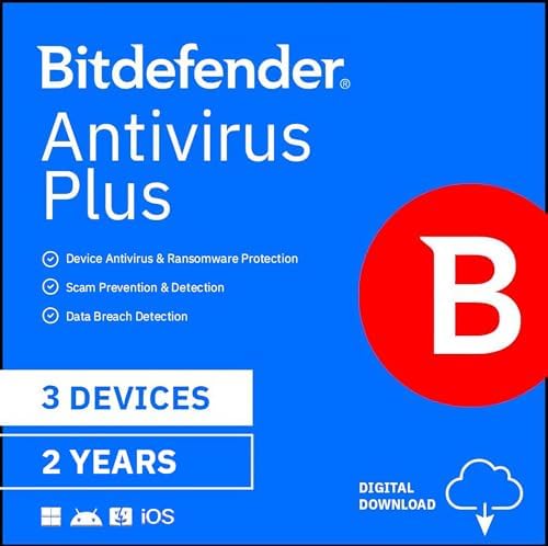 Bitdefender Antivirus Plus - 3 Devices | 2 year Subscription | PC...