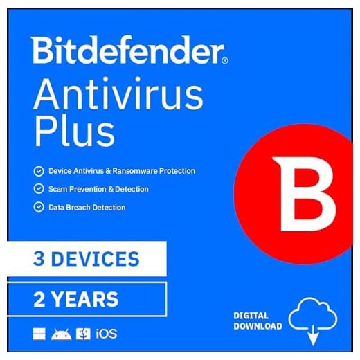 Bitdefender Antivirus Plus - 3 Devices | 2 year Subscription | PC Activation Code by email