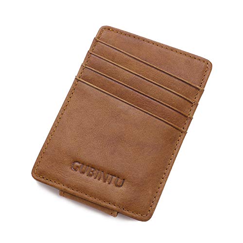 Kraptick Slim Wallet For Men – Minimalist Cardholder & Money Organizer – Compact Travel Wallet With Coin Pocket (Brown)