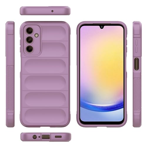 Image of amazon basics Mobile Cover for Samsung Galaxy A25 5G | Full Camera Protection | Liquid Silicon Case | Flexible Bumper Case for Samsung Galaxy A25 5G (Purple)
