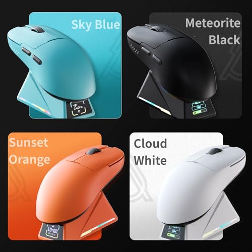 Image of AJ159 8Khz Ultralight Gaming Mouse with RGB Magnetic Screen Charging Dock -30K dpi Optical Sensor - Huanuo 100 Million Click - Ice Sensation Coating Trip-Mode Mice