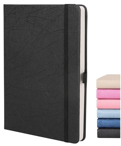 Dotted Notebook, Dotted Journal A5 with Premium 120GSM Thick Paper - Hardcover Dotted Notebook Vegan Leather, Pen Holder, Inner Pocket, 160 Dot Pages Journal Notebook