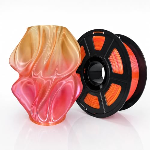 Image of PETG Translucent Orange Pink Filament 1.75mm, Glossy Orange to Pink Gradient 3D Printer Filament, Smooth Printing, Low Warping and Stringing, No Tangle,1kg