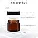 2Pack 100ml /3.3 oz Amber Round Glass Jars Empty Cosmetic Makeup Face Mask Facial Cream Balm Lotion Storage Container Jar with Black Lid and Inner Liner for Beauty Care
