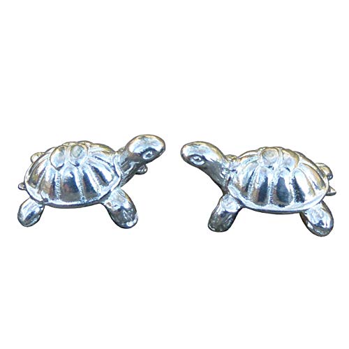 Figurine Tortue, Paire de Petites Tortues, Miniature Tortues, Faite a la Main, en Etain Fin, Fabrication Française, Les Etains de Jumilhac