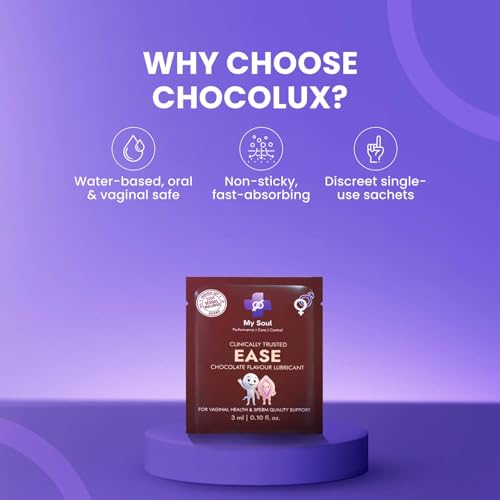 Image of My Soul ChocoLux Chocolate Flavoured Edible Intimate Lube - pH-Balanced, Dermatologically Tested Lubricant (3ml x 10 Sachets) | Safe for Oral, vaginal Use | Intimate-Safe formula - 10 Single-Use Sachets