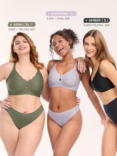 Image of LUCKMEEY Bras for Women No Underwire Wave Push Up Wireless Bra Seamless Bras Full Coverage Bralettes Lift Everyday Bras