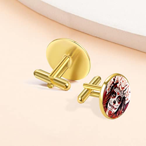 Awesome Rose Suger Skull Manchetknopen voor mannen set gepersonaliseerd - Image 8